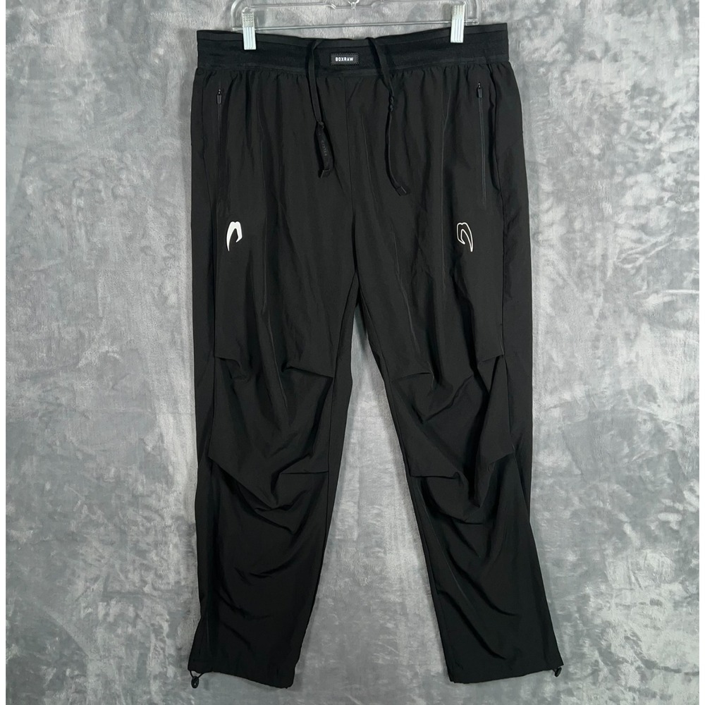 Box Raw Sweatpants Mens XL Black Boxing Track Bottoms Pants Zipper Pocket